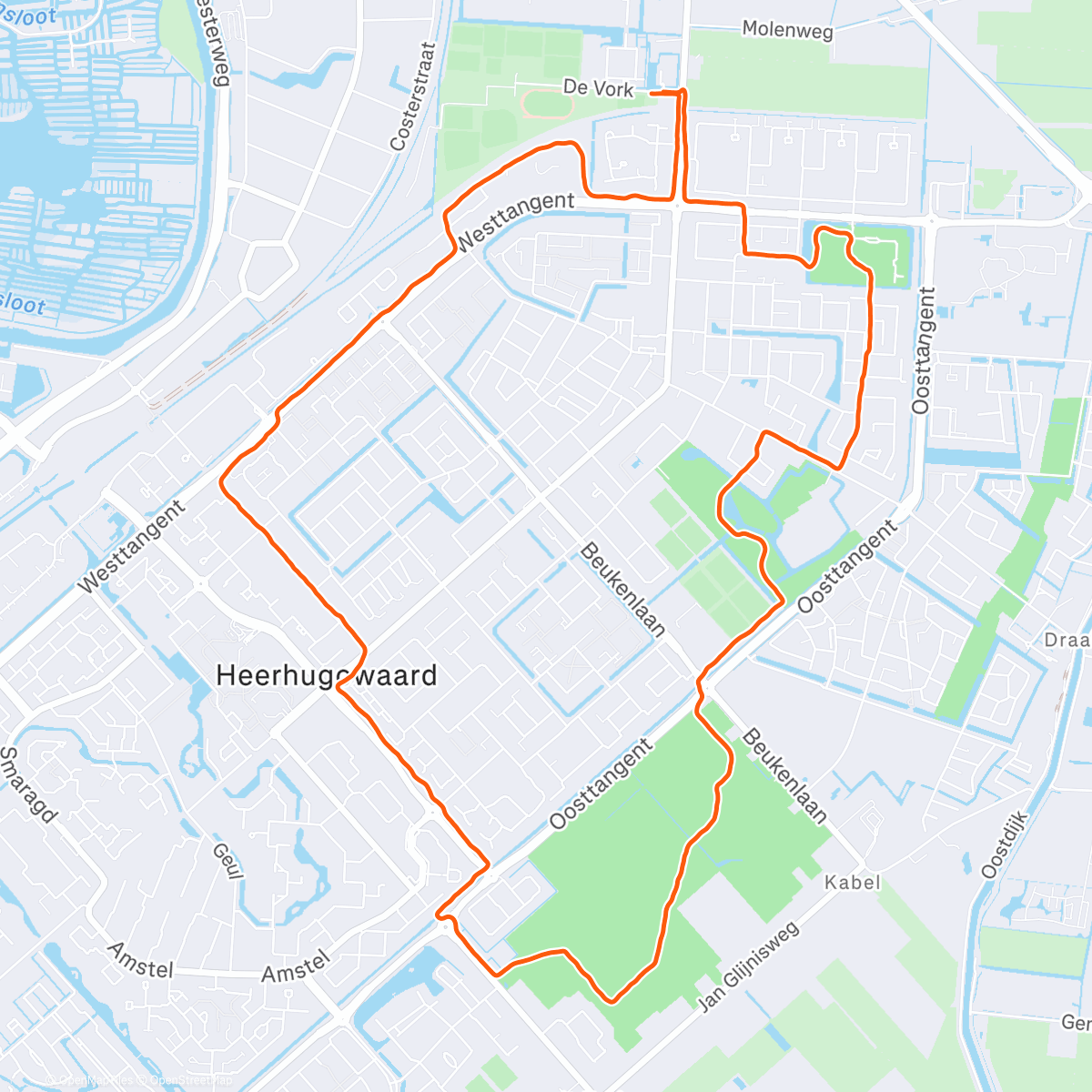 Map of the activity, 25/12/2025 - Drieparkenloop Heerhugowaard (NO4)