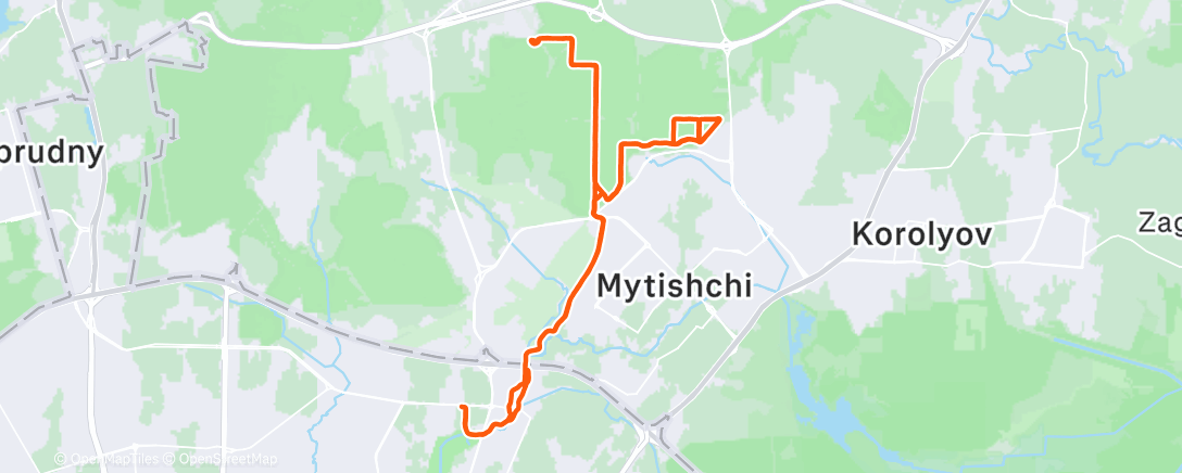 Map of the activity, Утренний забег