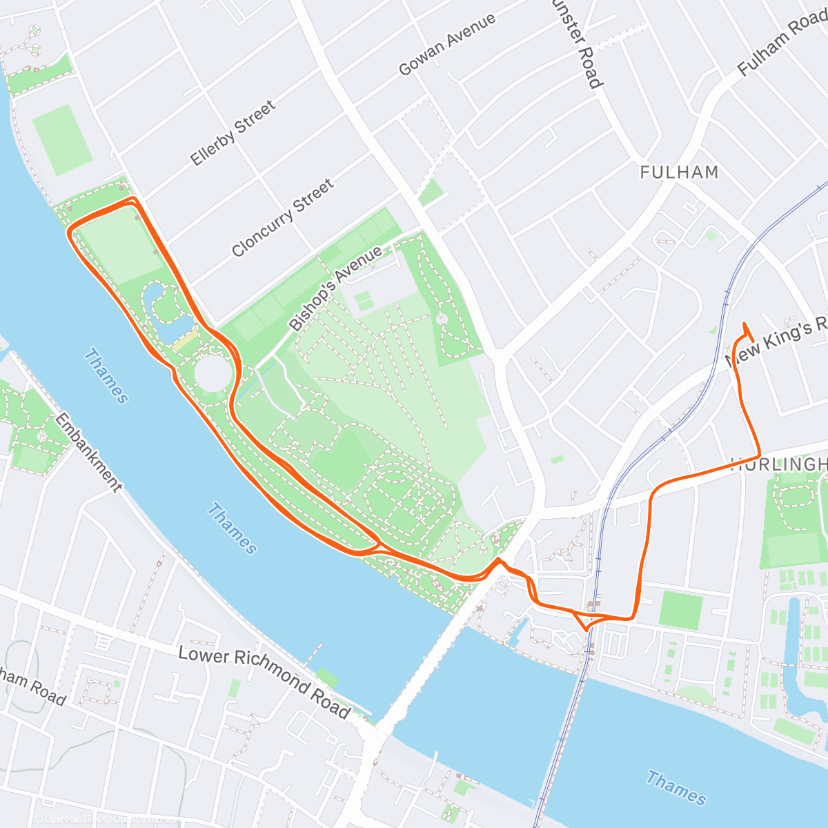 Map of the activity, Evening Run