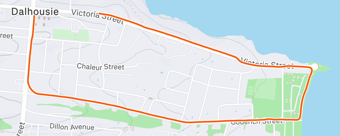 Map of the activity, Afternoon Run