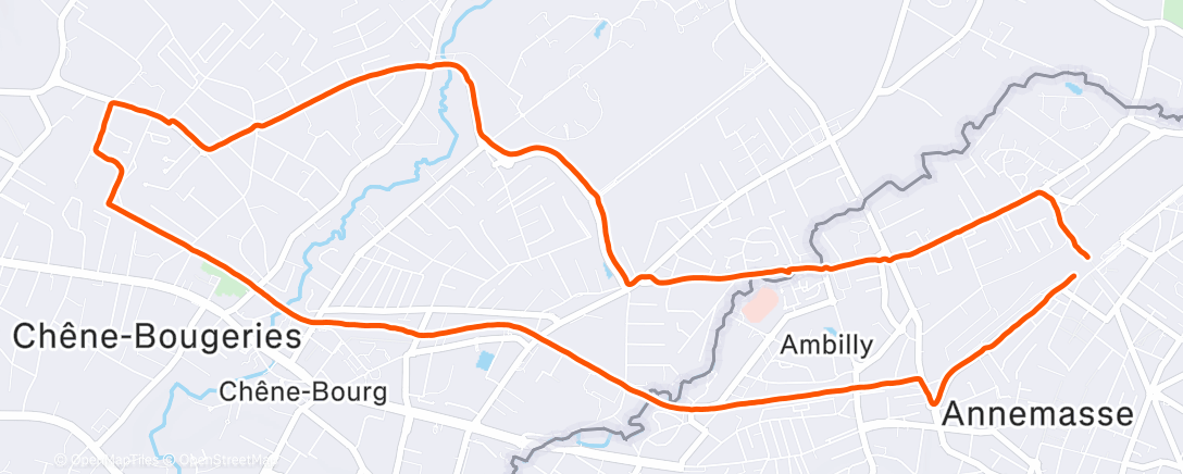 Map of the activity, Course à pied dans l'après-midi