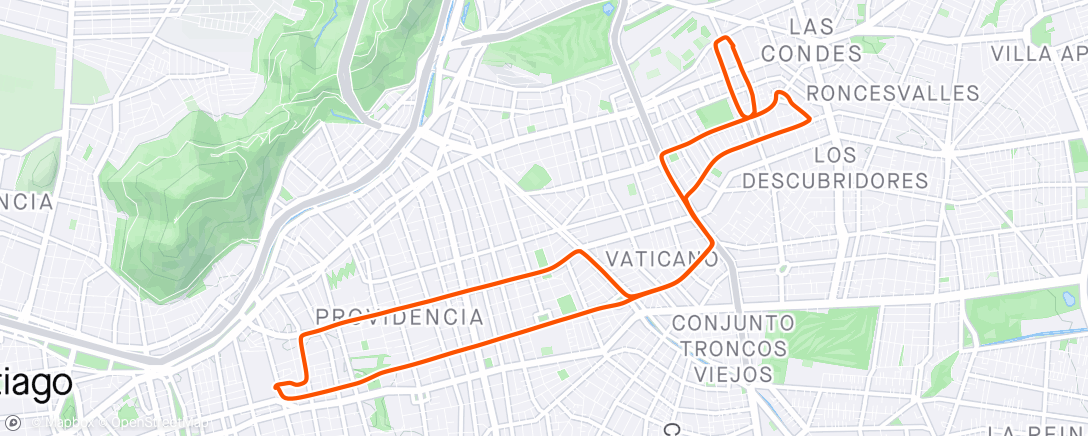 「Las Condes - Cycle - Cyclemeter」活動的地圖