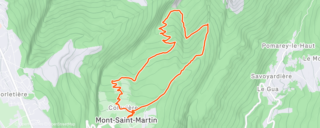 Map of the activity, Trail dans l'après-midi