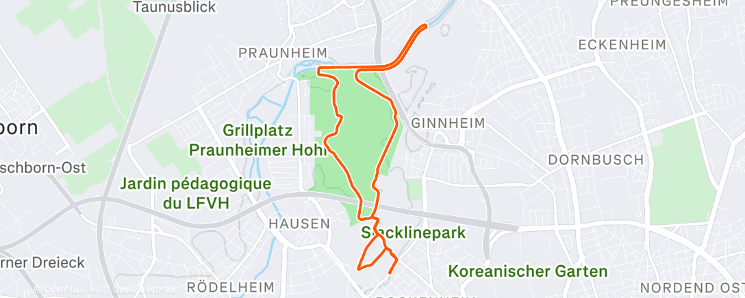 Map of the activity, Lauf am Nachmittag