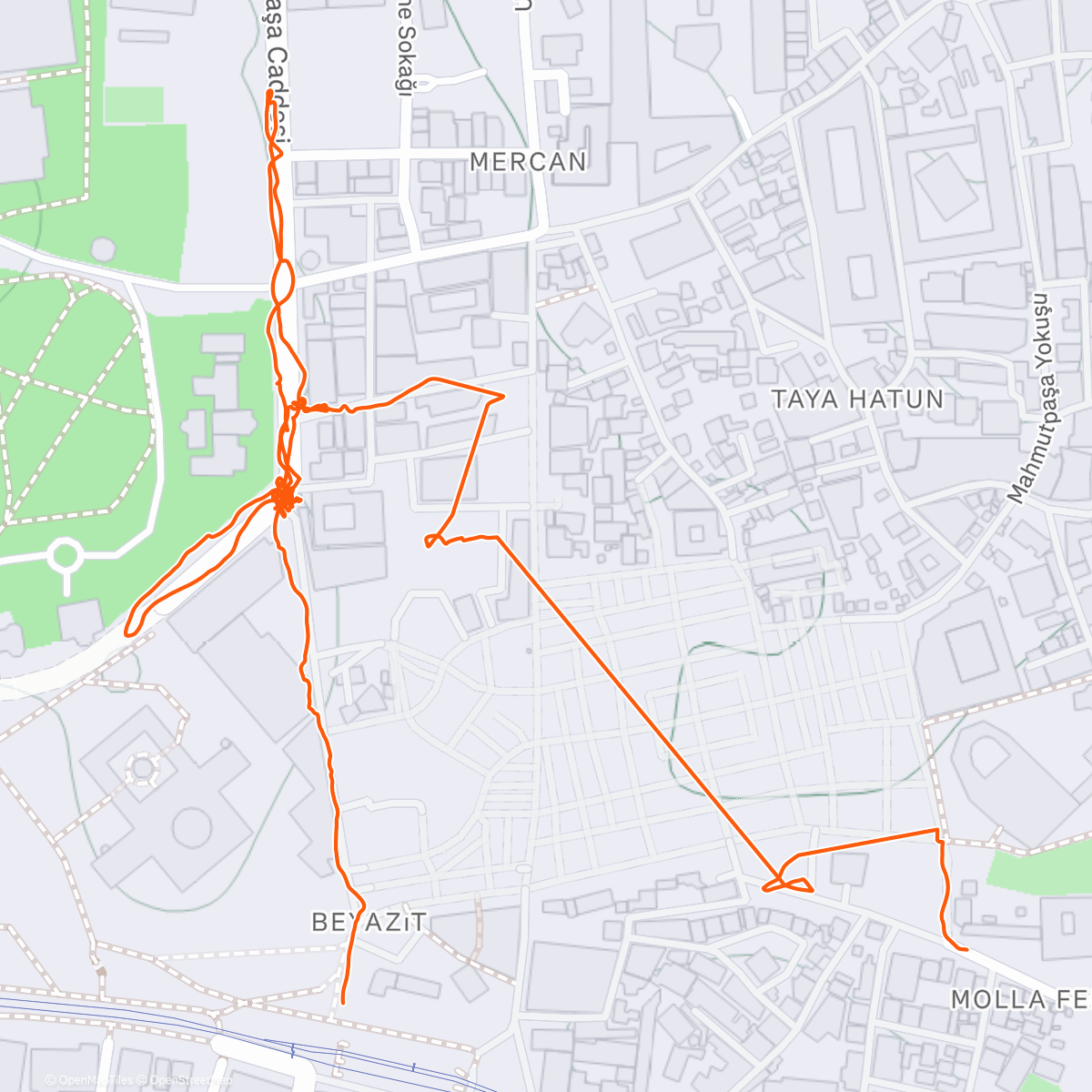 Карта физической активности (beyazit, kapali çarsi)