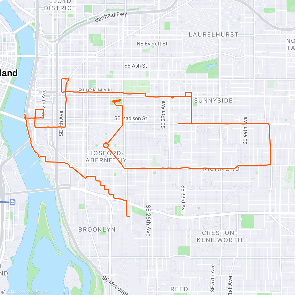 Map of the activity, Full Moon naked ride