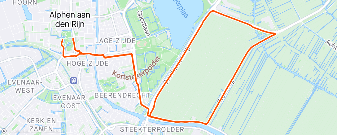 Map of the activity, 5k race pace intervals op ⚡