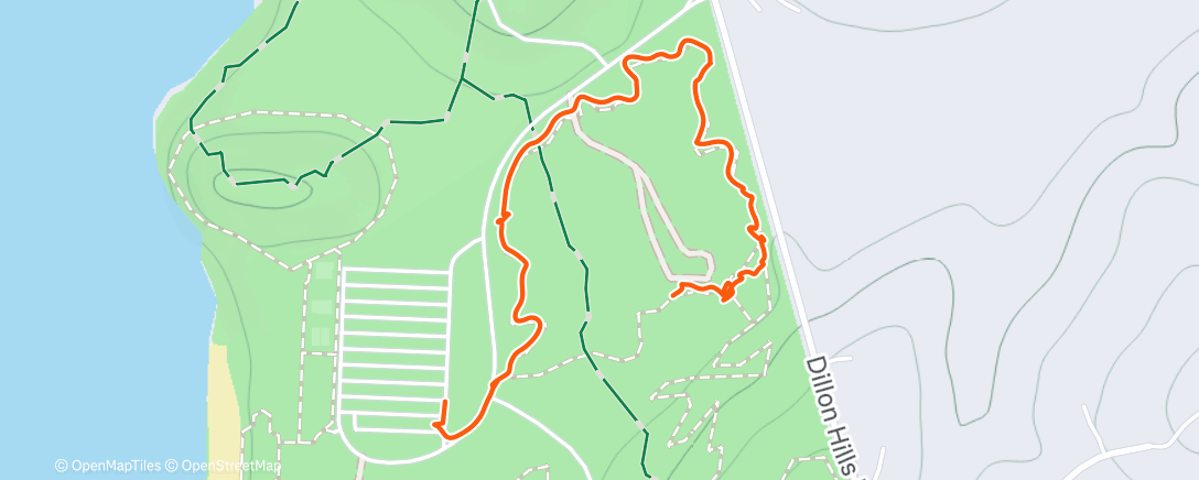 Map of the activity, Afternoon Hike