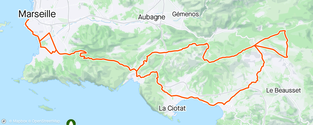 Map of the activity, Vélo du midi