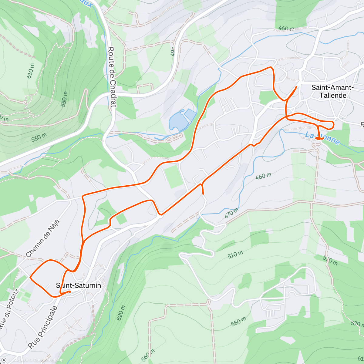 Map of the activity, Courses à vélo