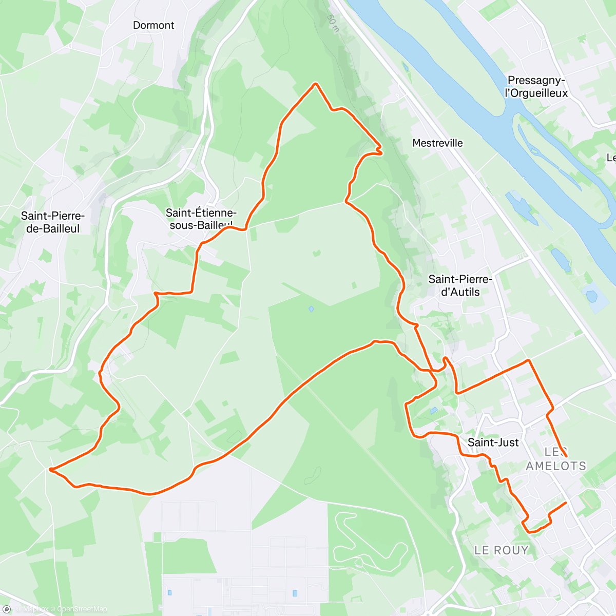 Map of the activity, Trail des Lions