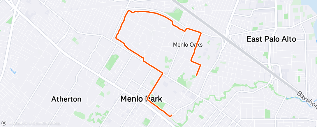 Map of the activity, Afternoon Run