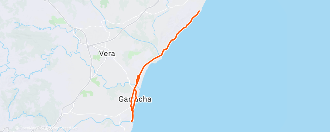 Map of the activity, Bicicleta por la tarde