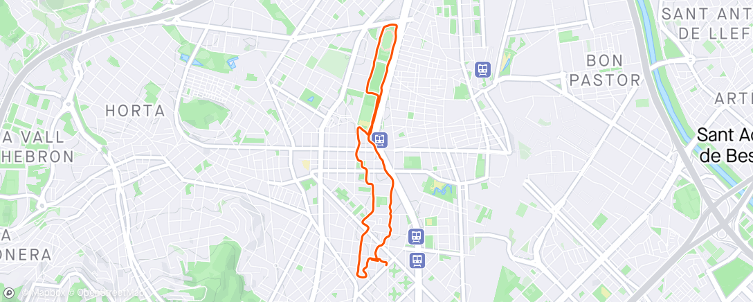 Map of the activity, Sunday morning canter around Can Drago park in Barcelona with Ross. 👍🏃🏻‍♂️🏃🏻‍♂️😁