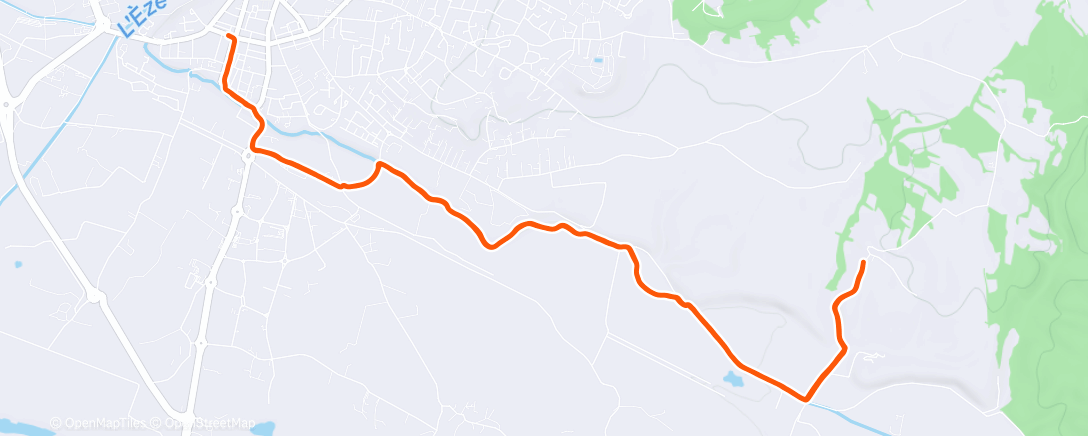 Map of the activity, Course à pied dans l'après-midi