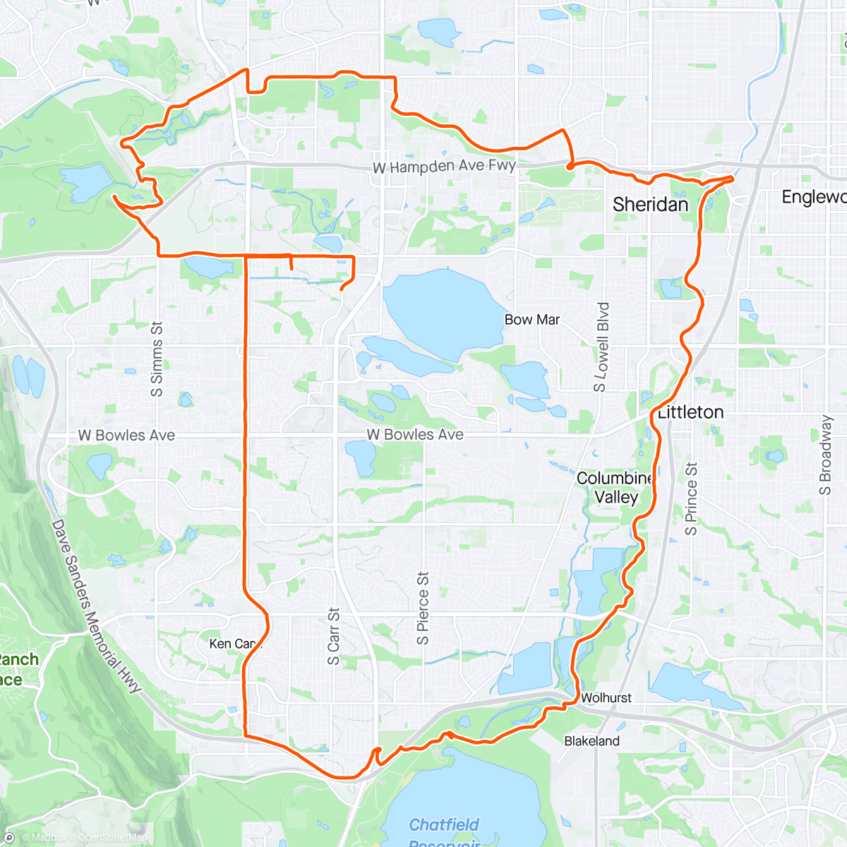 Map of the activity, Saturday Morning Ride