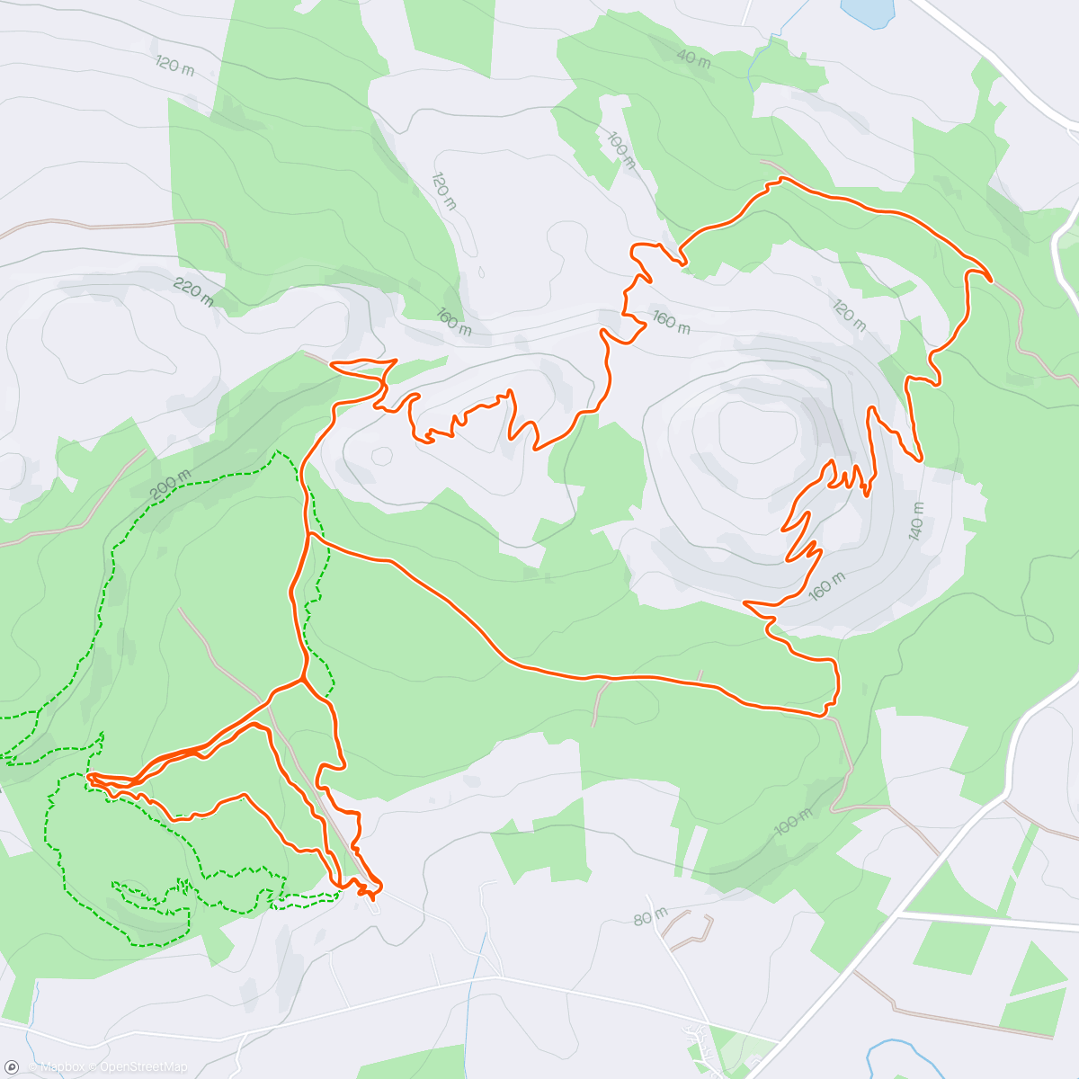 Map of the activity, Mountain bike spin cut short by puncture and only a gravel bike tube🤦‍♂️