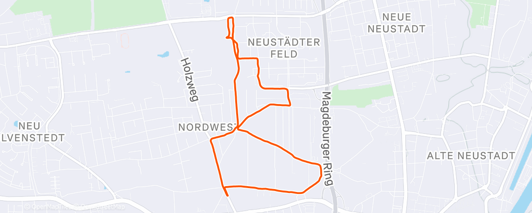 Map of the activity, Afternoon Run