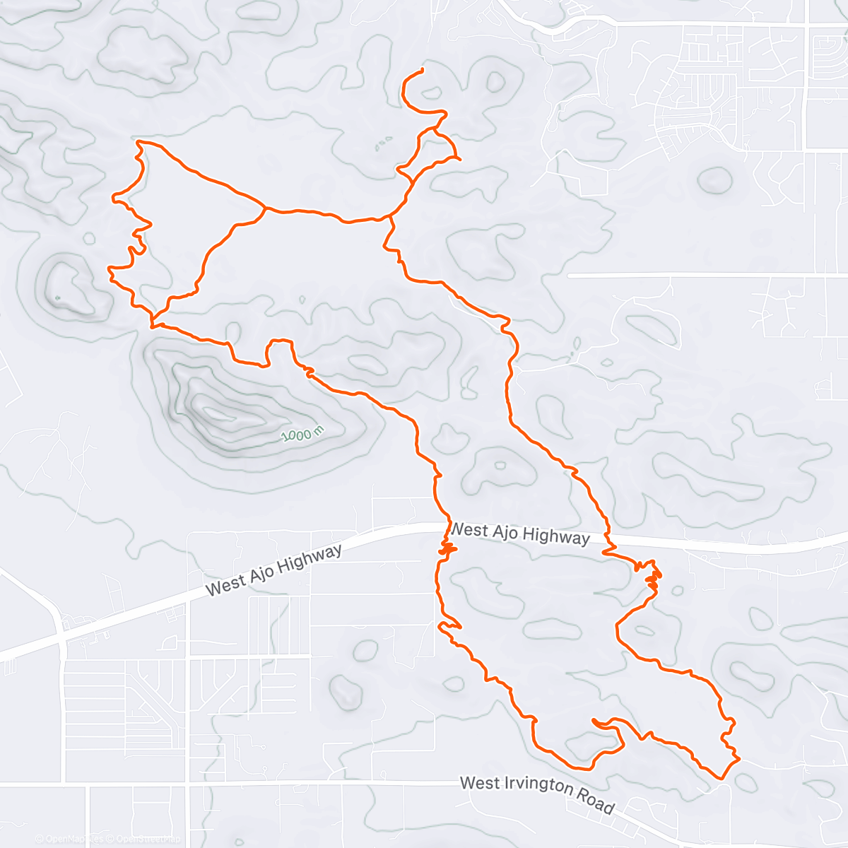 Map of the activity, Tucson Finale - Starr Pass MTB