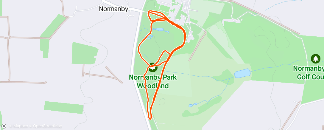 Map of the activity, Normanby Parkrun beautiful as always 🌼🌳🐥🏃‍♂️🐥🌳🌼