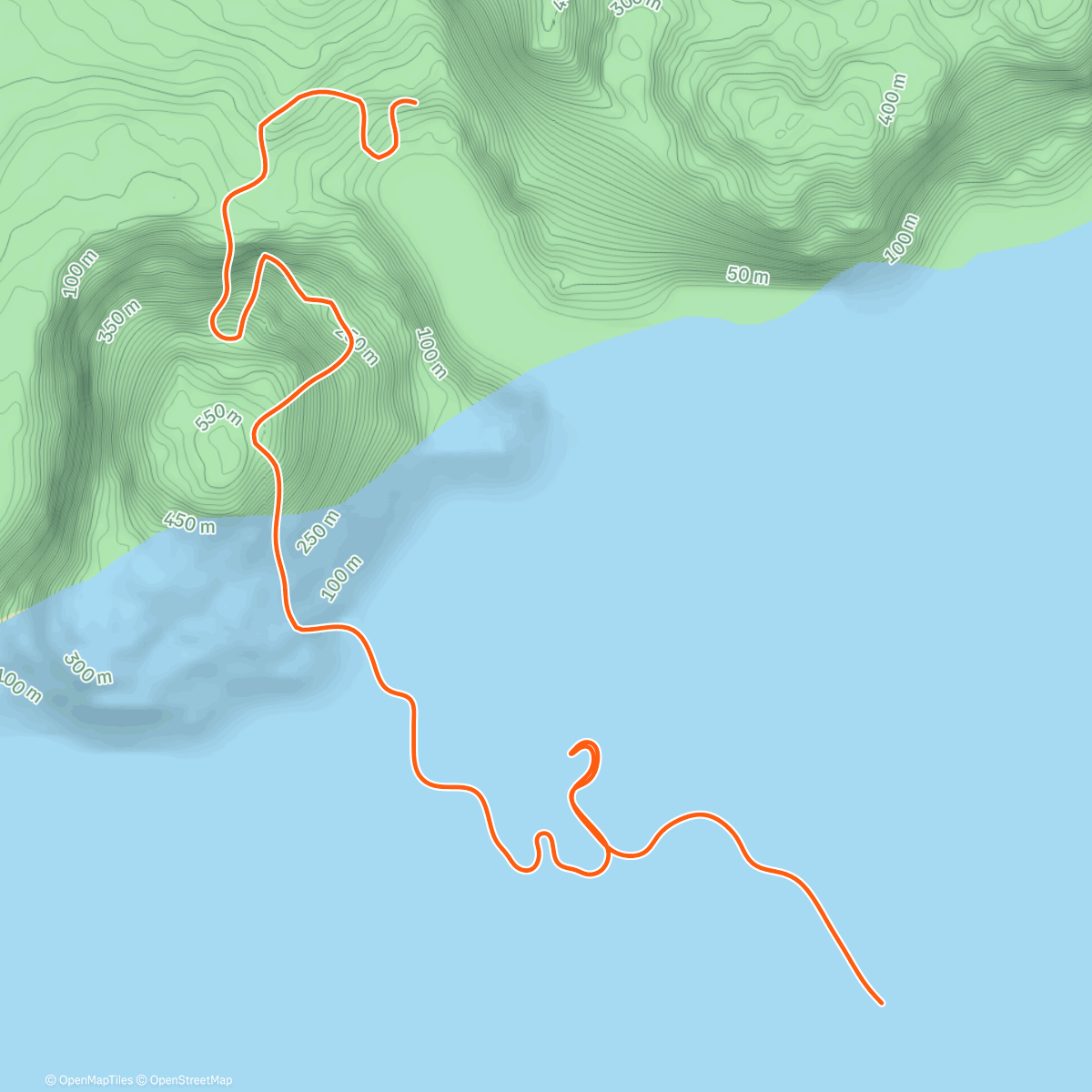 Карта физической активности (Zwift - Watopia)