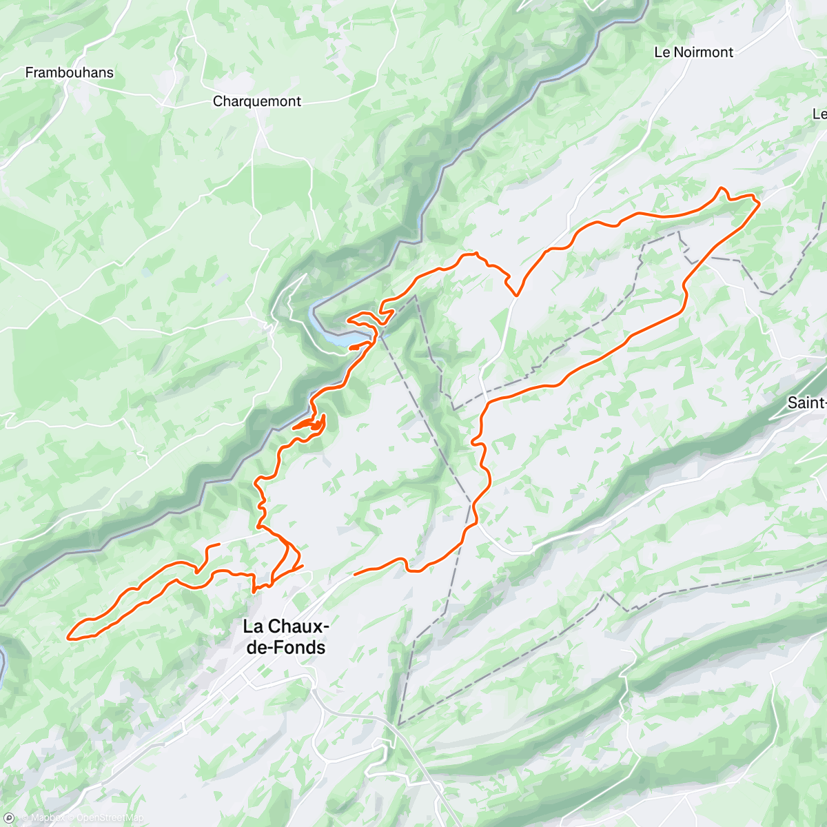 Map of the activity, Déblocage avec des 🌷 pour la Jura bike marathon de demain