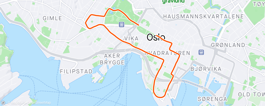 Map of the activity, Sentrumsløpet 5km: 🥉15:21