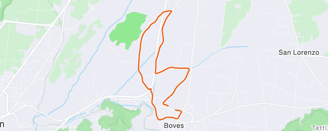 Map of the activity, 10' corsa 2' camminata - 🔋 896 Wh