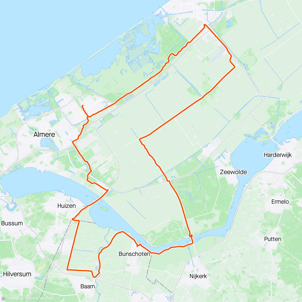 Map of the activity, Bunschoten Spakenburg en Flevoland .