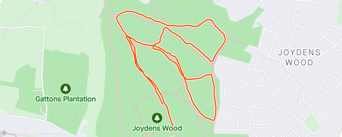 活动地图，Joydens Wood 5k No1.