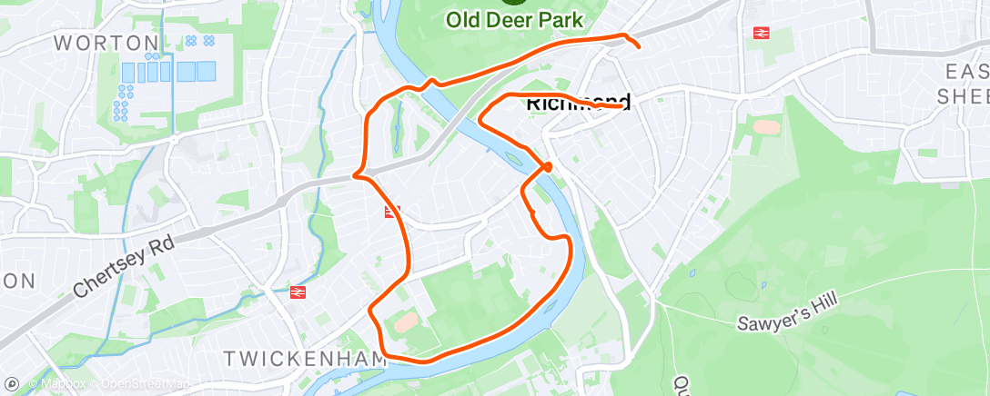 Map of the activity, Afternoon Run