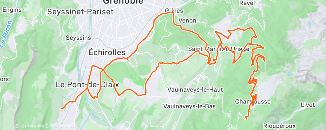Map of the activity, Sortie vélo le matin