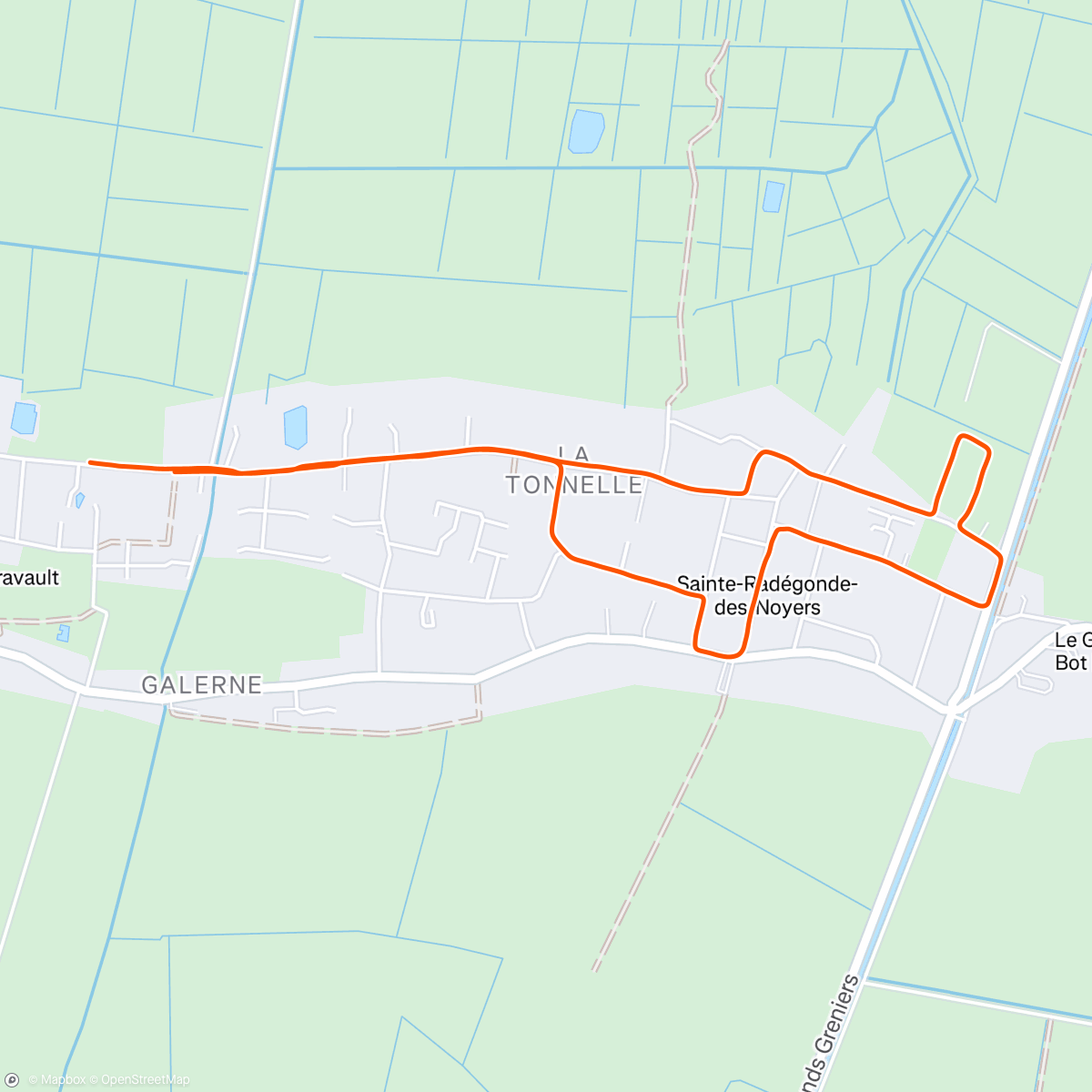Map of the activity, Course à pied le matin