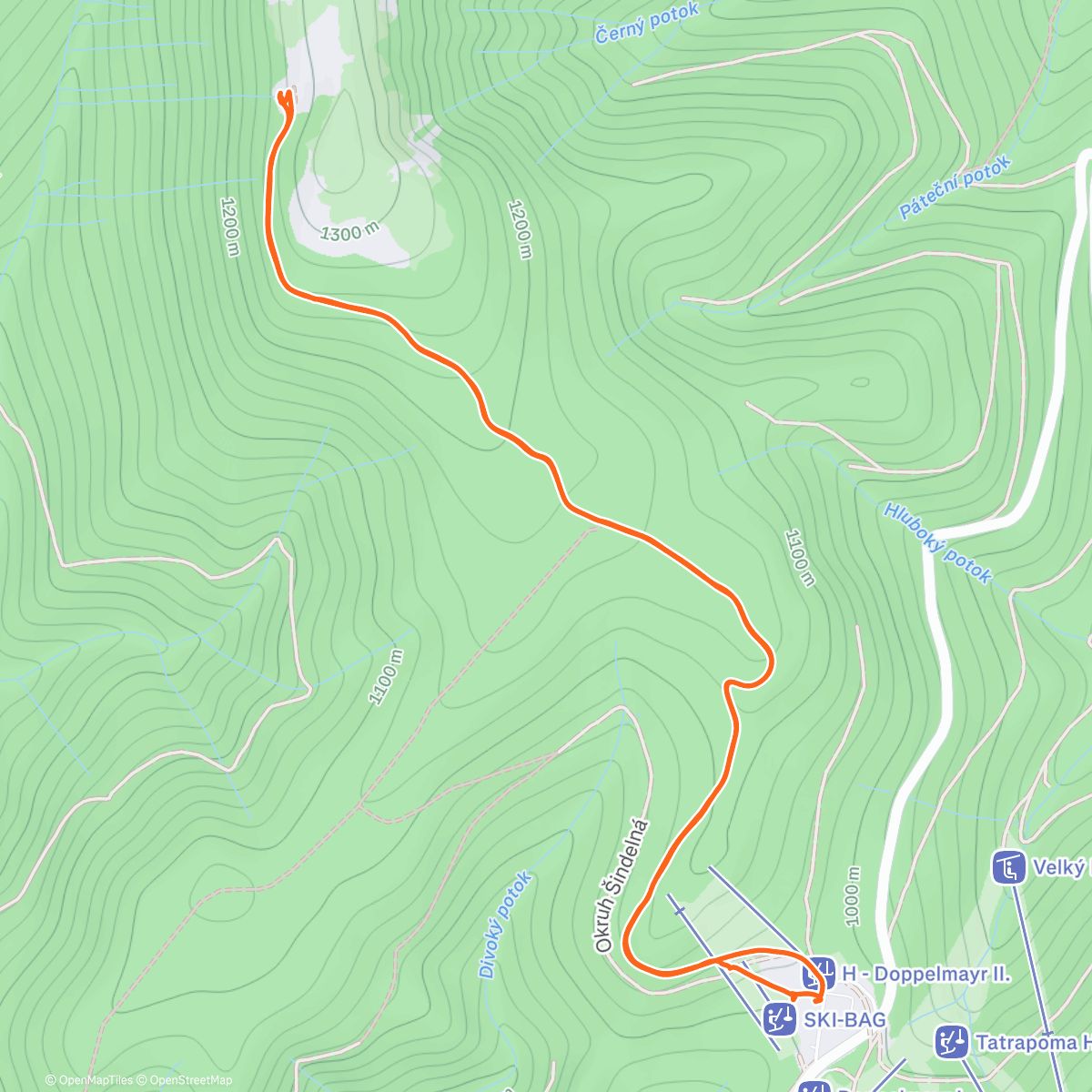 Map of the activity, Afternoon Walk
