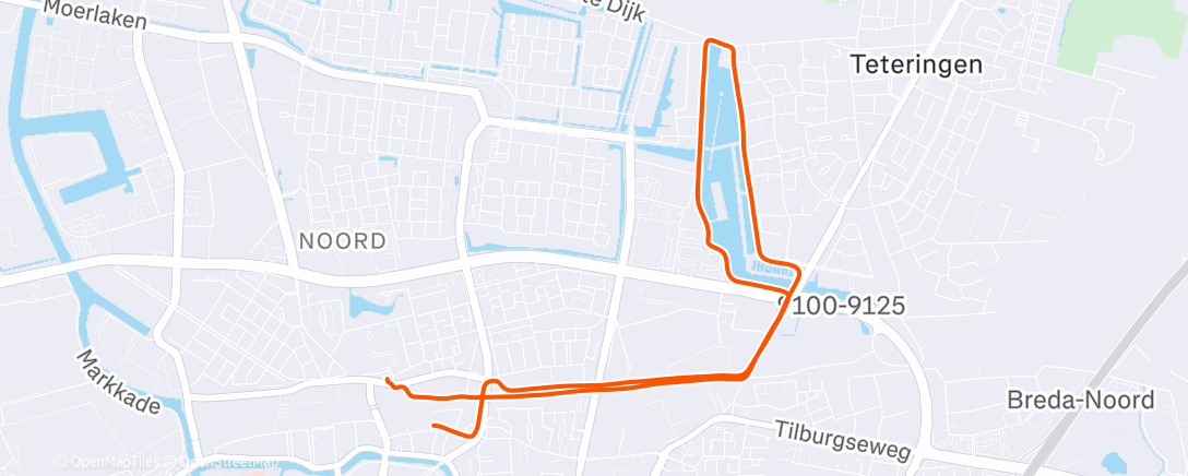 Map of the activity, Afternoon Run