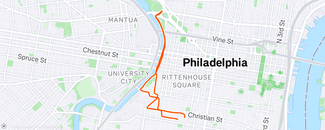 Map of the activity, Afternoon Run