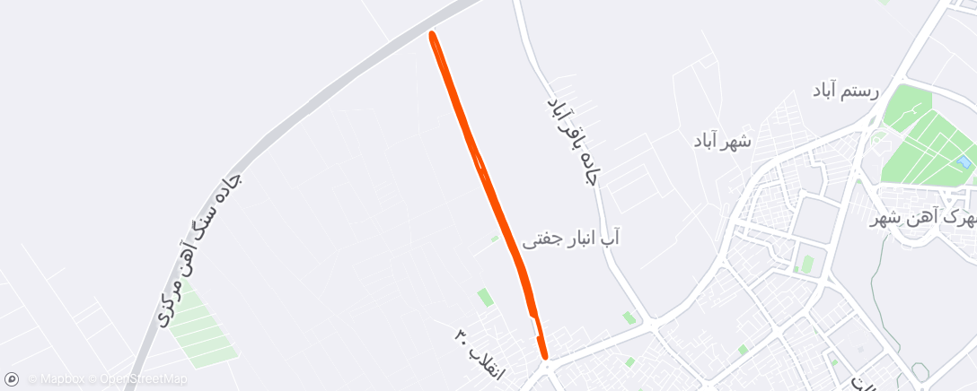 Map of the activity, Evening  Run
