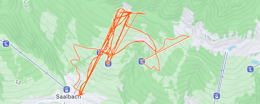 Map of the activity, Skiabfahrt am Morgen