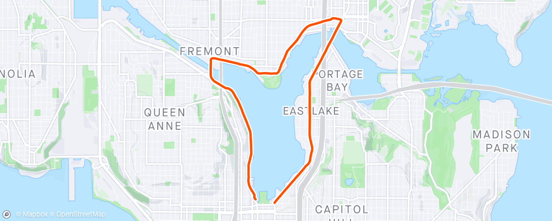 Map of the activity, Evening Run