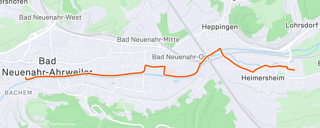 Map of the activity, Fahrt am Morgen