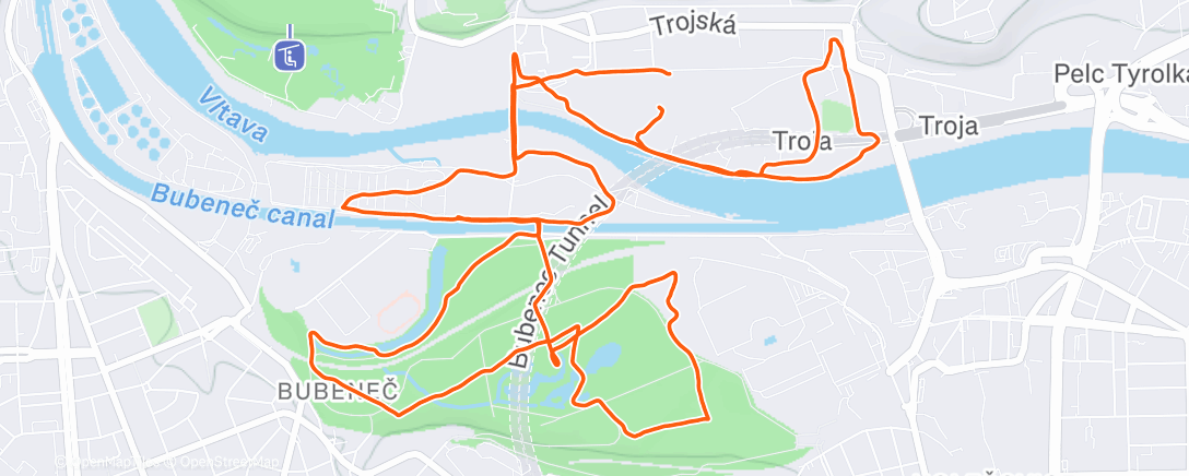 Map of the activity, Lunch Run