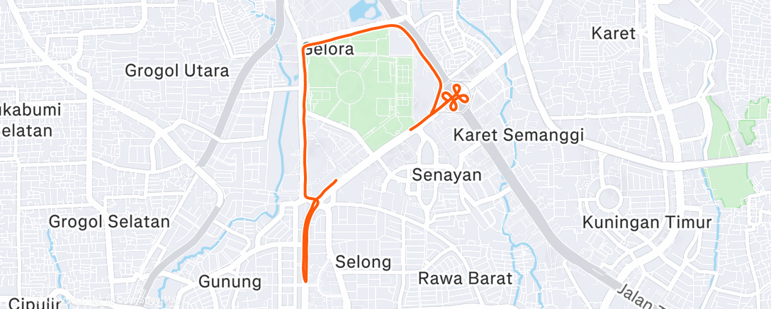 Map of the activity, Morning Run