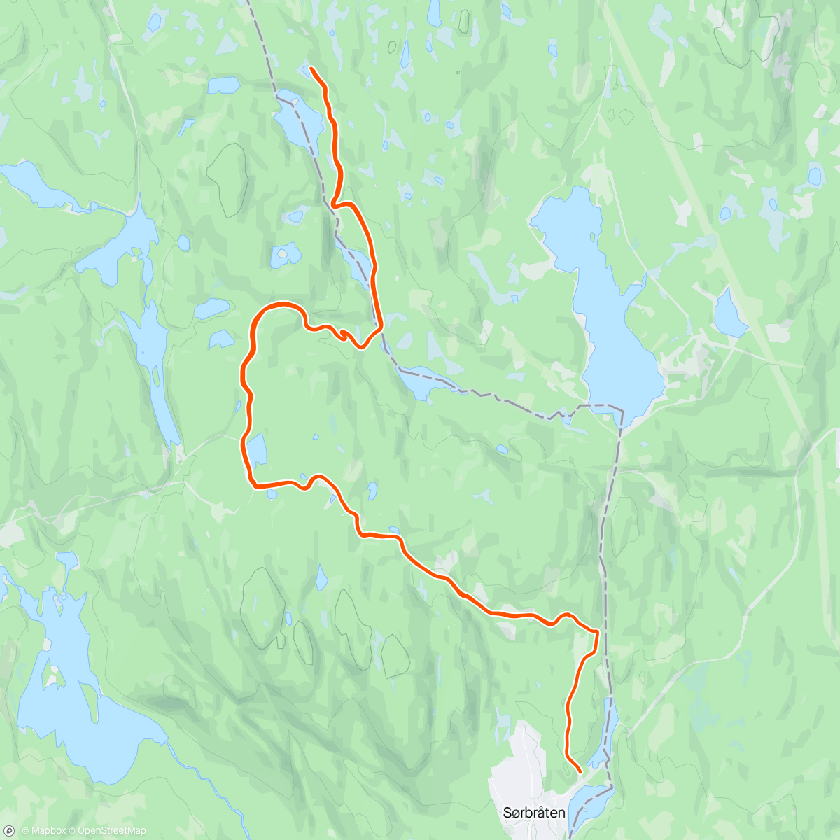 Map of the activity, Liten hang skitur