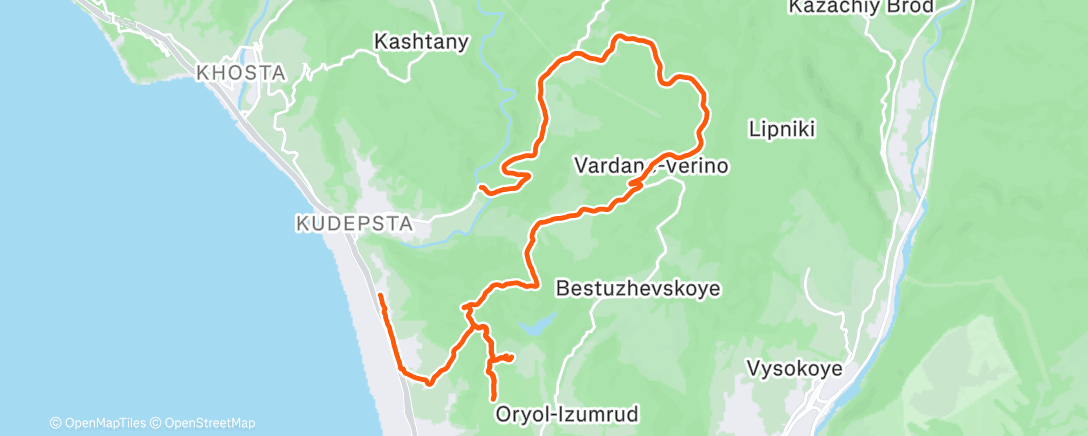 Map of the activity, Трейлраннинг (утро)