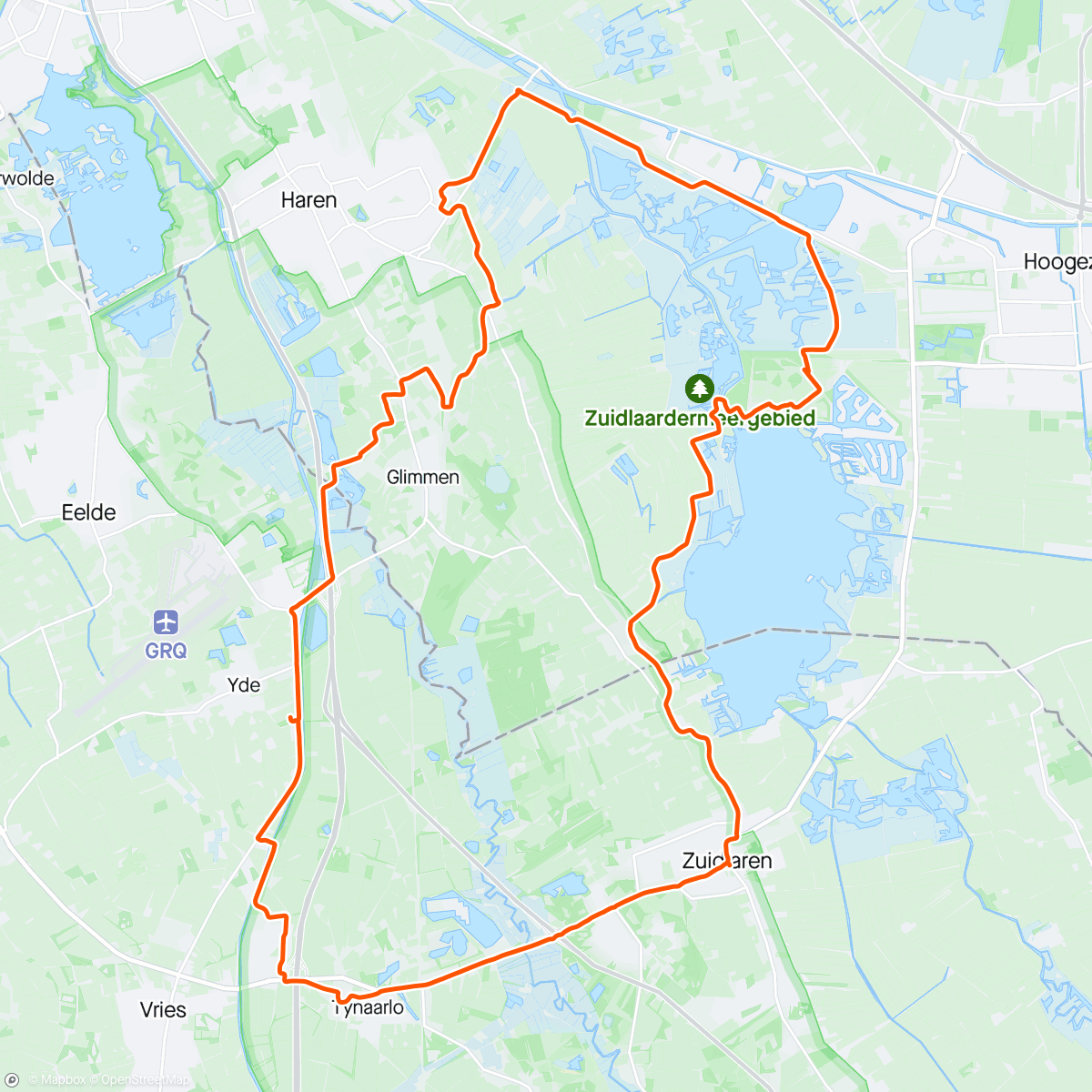 Karte der Aktivität „Rondje Zuidlaardermeer 🚴‍♂️🚴‍♀️”