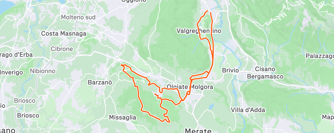 Map of the activity, Pedalata mattutina