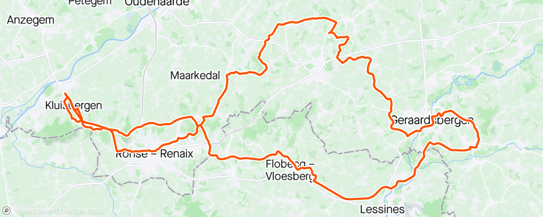 Map of the activity, Etappe 2: fietsweekend collega’s