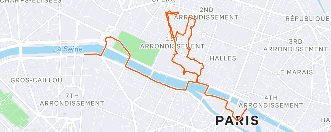 Map of the activity, Caminata de mañana