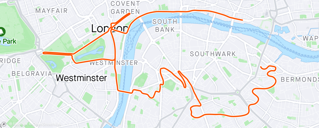 Mapa da atividade, Zwift - Devedeset in London