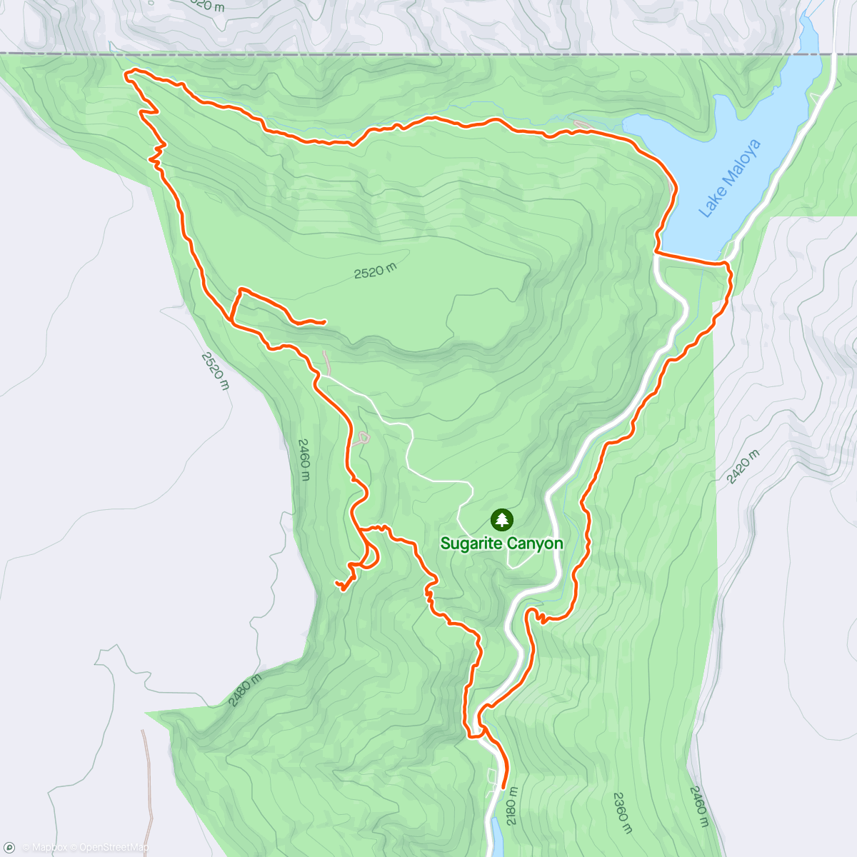Map of the activity, Sugarite Canyon 🏃🏻‍♂️☀️🇺🇸